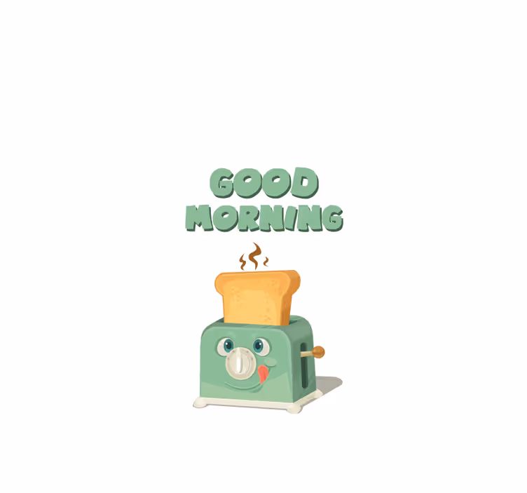 Store enrouleur cuisine bonjour avec grille pain - TenStickers