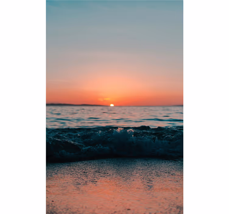 Store enrouleur salle de bain coucher de soleil sur la plage - TenStickers