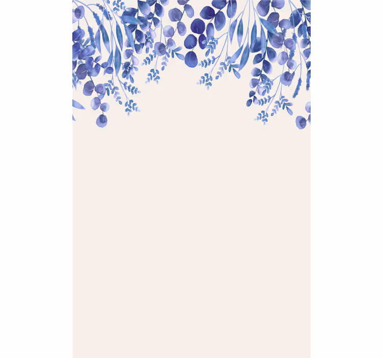 Store enrouleur salle de bain de feuilles bleues - TenStickers