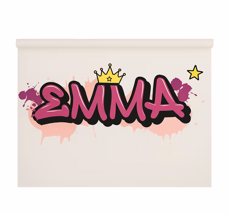 Store enrouleur chambre enfant graffiti personnalisé rose - TenStickers