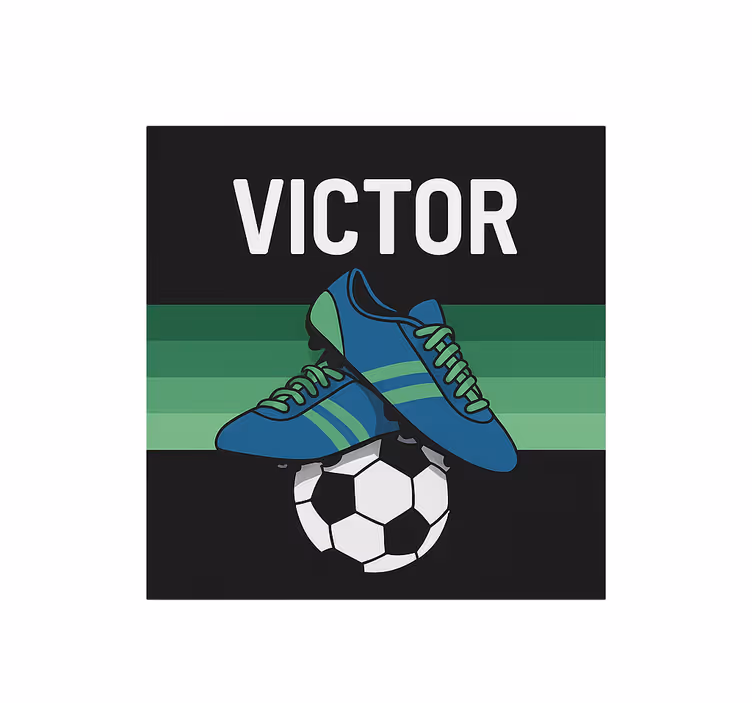 Store enrouleur chambre enfant chaussures football avec nom - TenStickers
