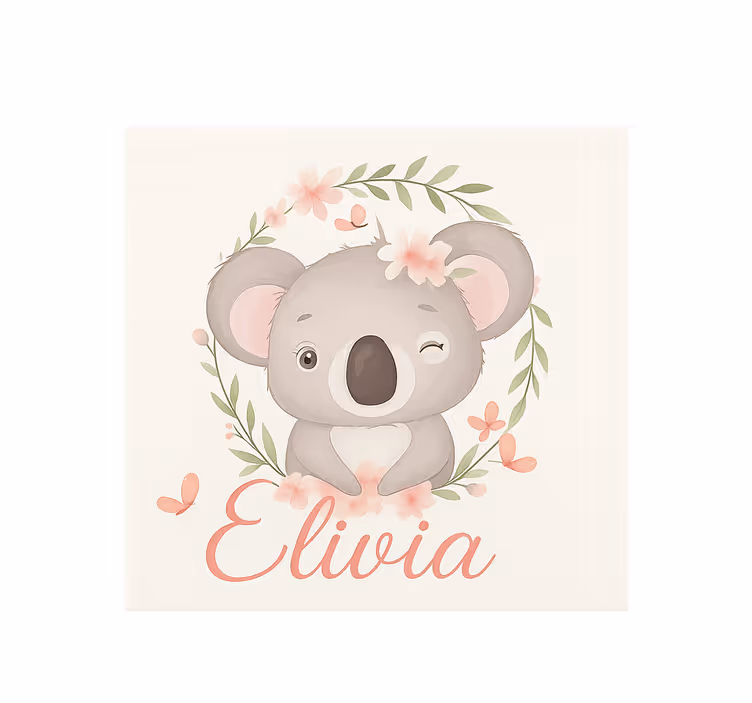 Store enrouleur personnalisé koala avec nom - TenStickers