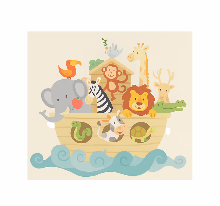 Store enrouleur chambre enfant design arche de noé - TenStickers