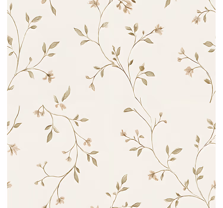 Store enrouleur salon fond blanc avec des fleurs - TenStickers
