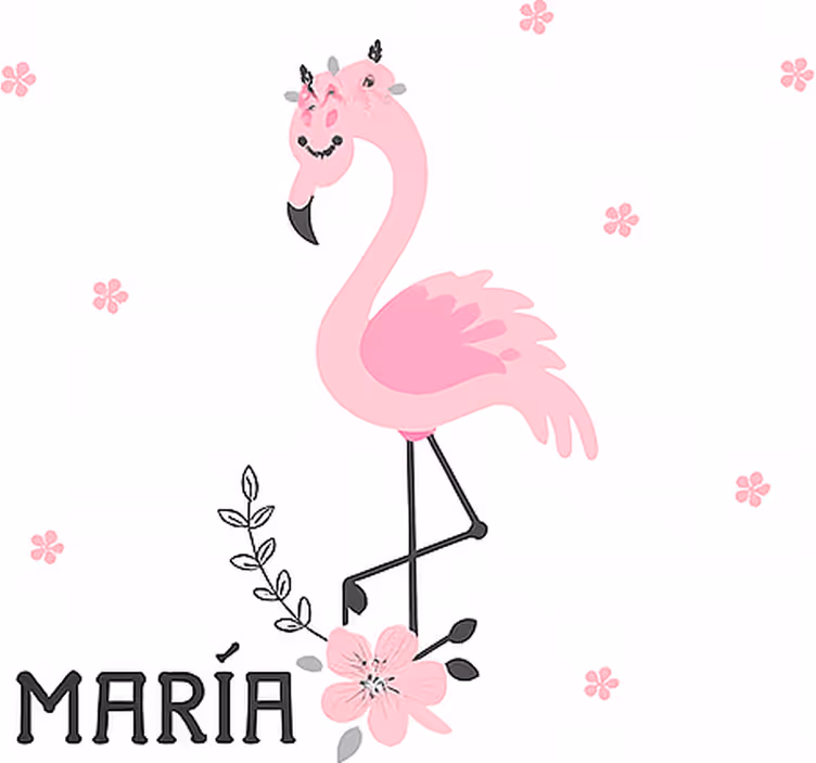 Store enrouleur chambre enfant flamenco rose avec nom - TenStickers