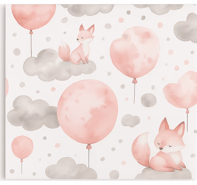Store enrouleur chambre enfant ballons et nuages pastel - TenStickers