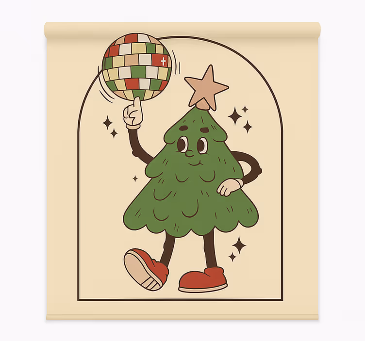 Store enrouleur salon arbre disco groovy - TenStickers