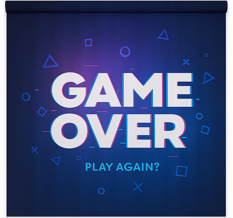 Store enrouleur geek jeu terminé, rejouez - TenStickers