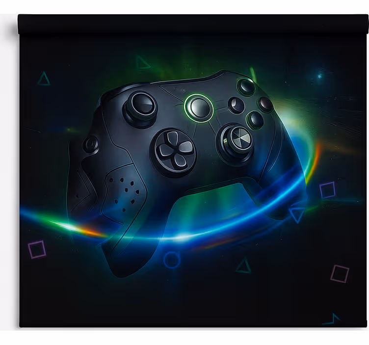 Store enrouleur geek manette de jeu futuriste au néon - TenStickers