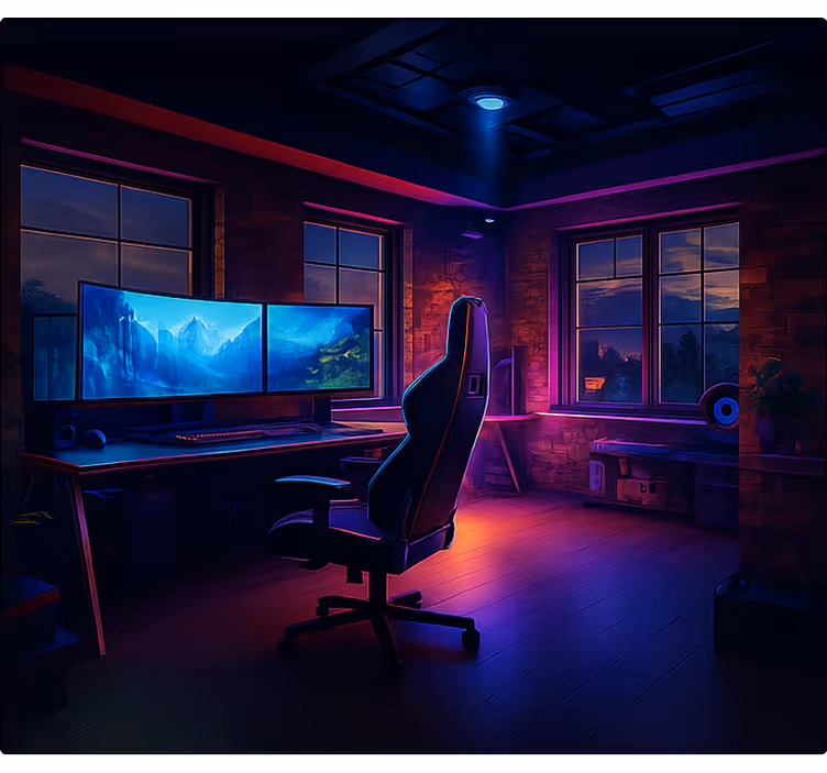 Store enrouleur geek configuration de jeu futuriste au néon - TenStickers