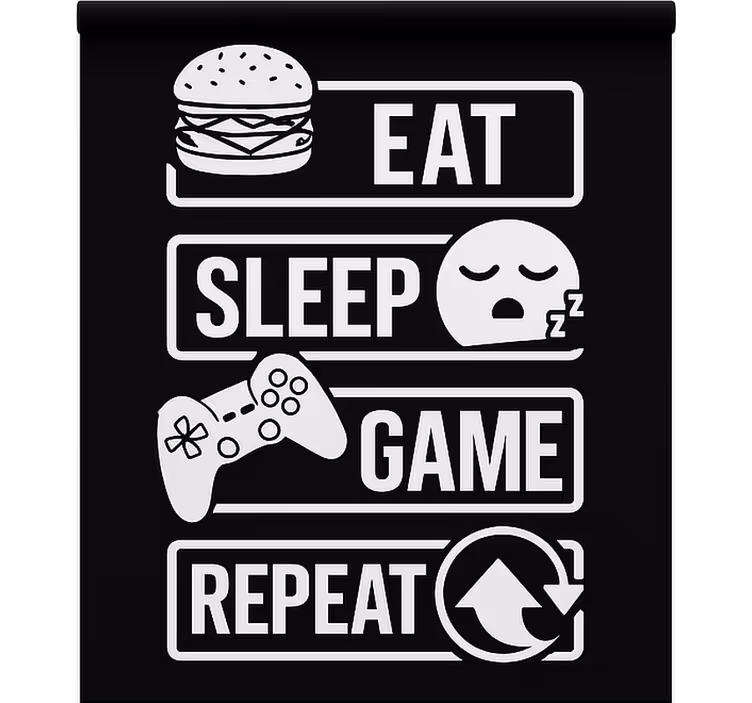 Store enrouleur geek jeu manger dormir répéter - TenStickers