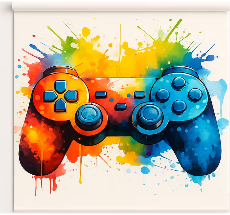 Store enrouleur geek contrôleur d'éclaboussures de peinture - TenStickers