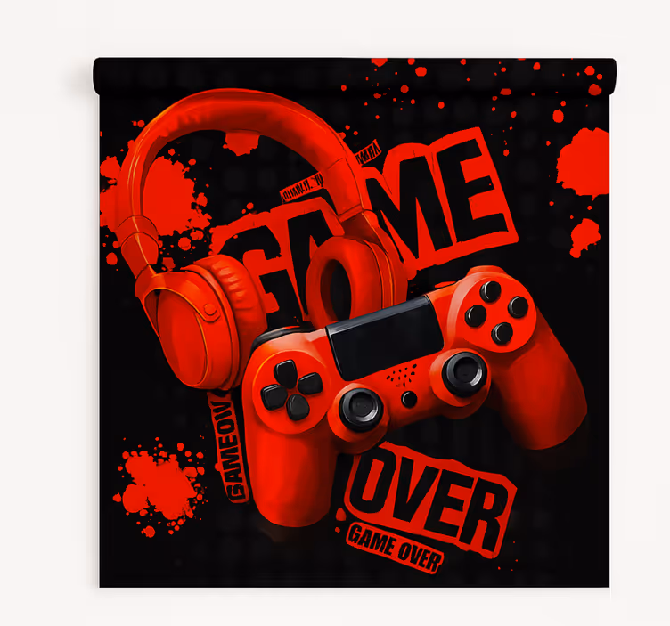 Store enrouleur geek casque rouge, jeu terminé - TenStickers