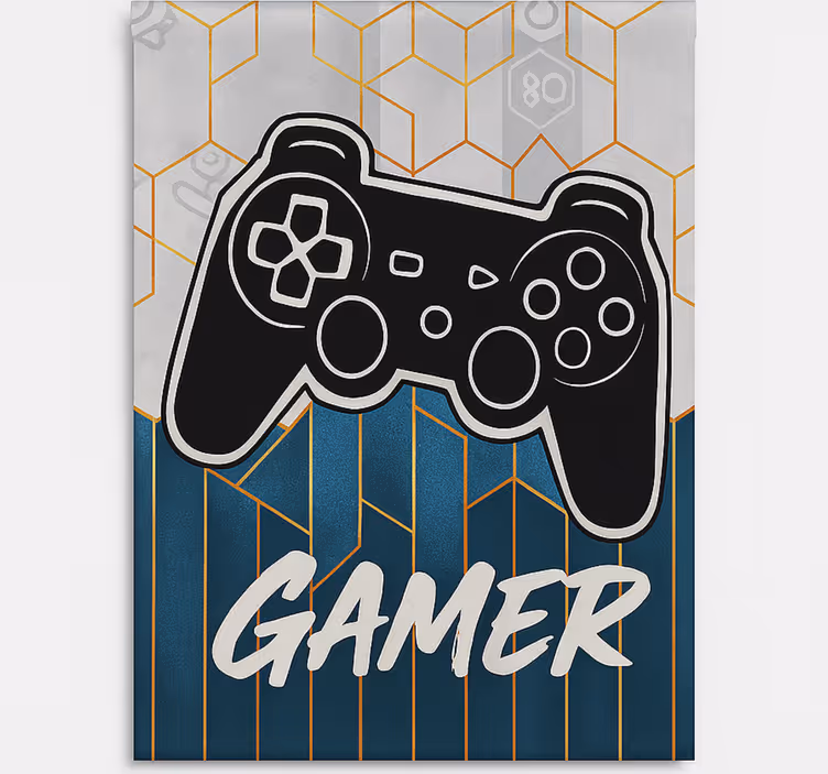 Store enrouleur geek conception de joueur hexagonale - TenStickers