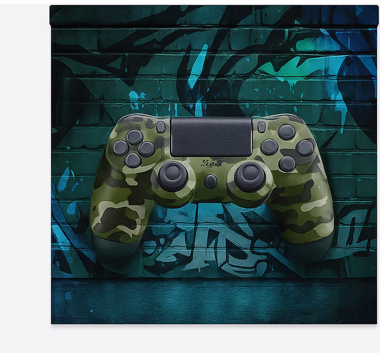 Store enrouleur geek manette de jeu camouflage graffiti - TenStickers