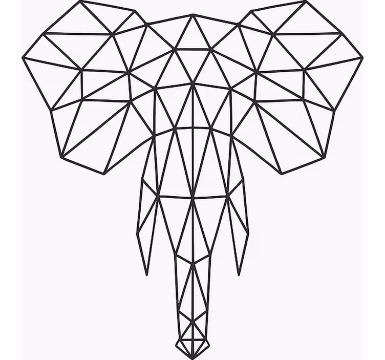Store enrouleur chambre ado éléphant géométrique moderne - TenStickers