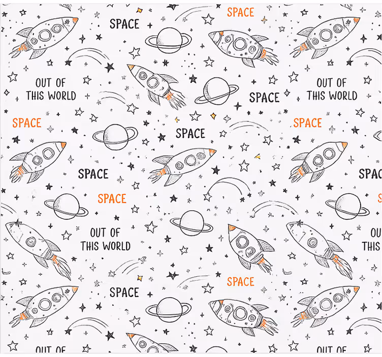Store enrouleur chambre ado motif spatial dessiné - TenStickers