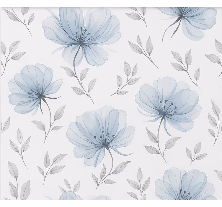 Store enrouleur chambre ado fleurs bleues élégantes - TenStickers