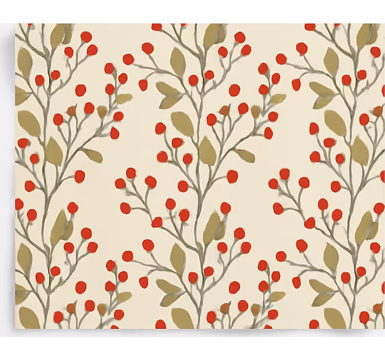 Store salle à manger baies fleurs feuilles - TenStickers