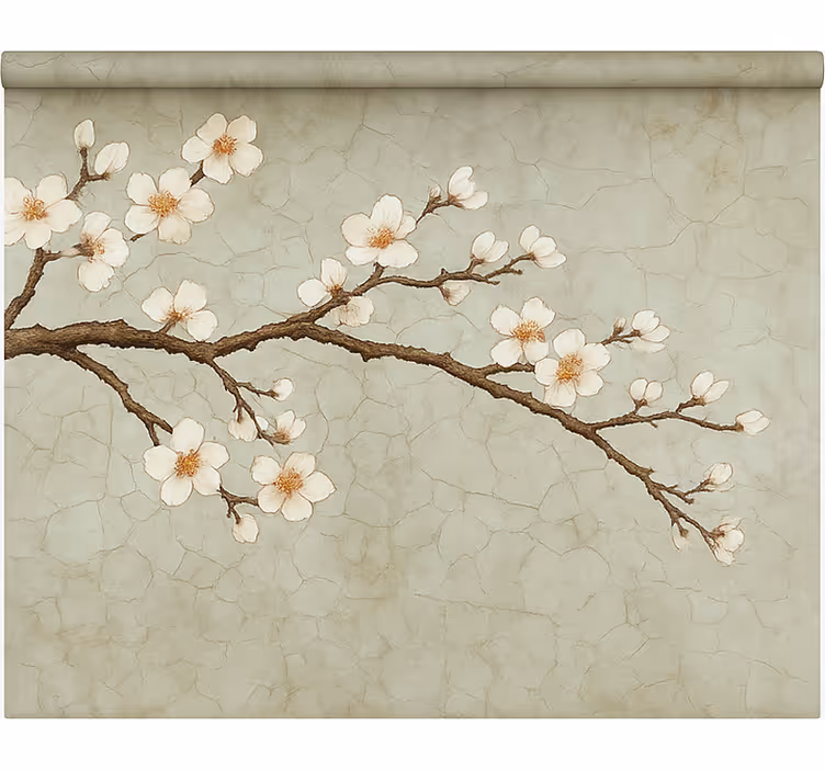 Store enrouleur salle à mange arbre du japon en fleurs - TenStickers