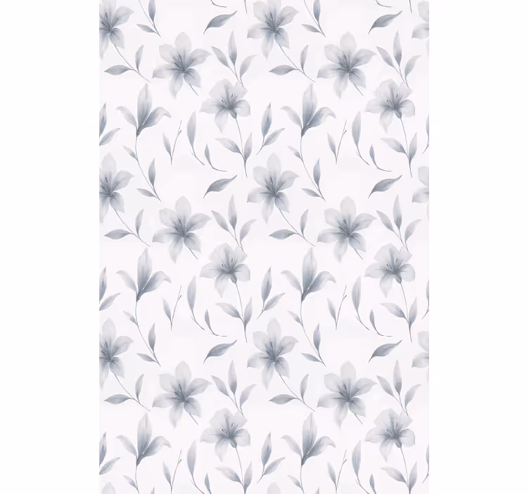 Store enrouleur salle à mange aquarelle de lys et de fleurs - TenStickers