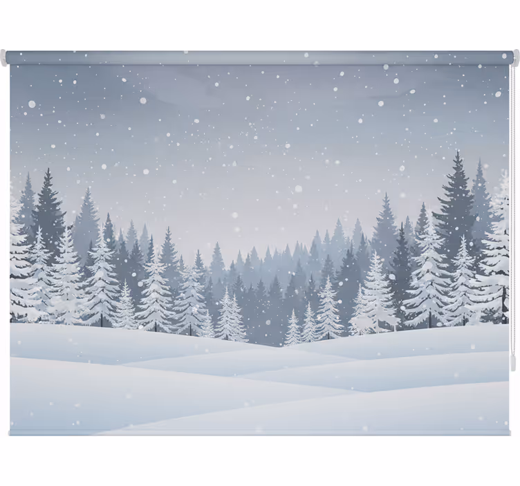 Store enrouleur scandinave scène forestière hivernale - TenStickers