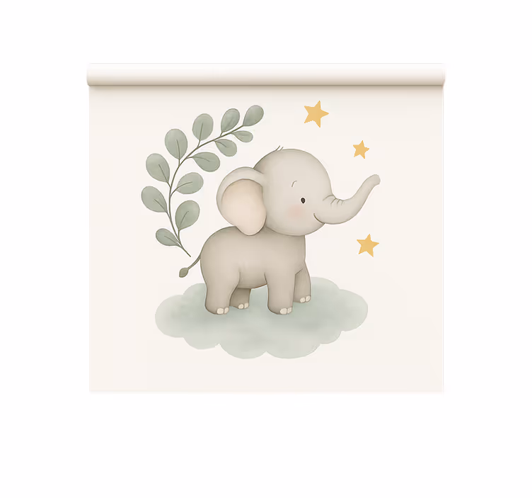 Store enrouleur scandinave éléphant bébé nuage personnalisable - TenStickers