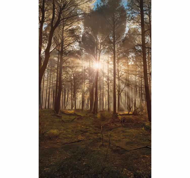 Store enrouleur arbre salon faune dorée - TenStickers