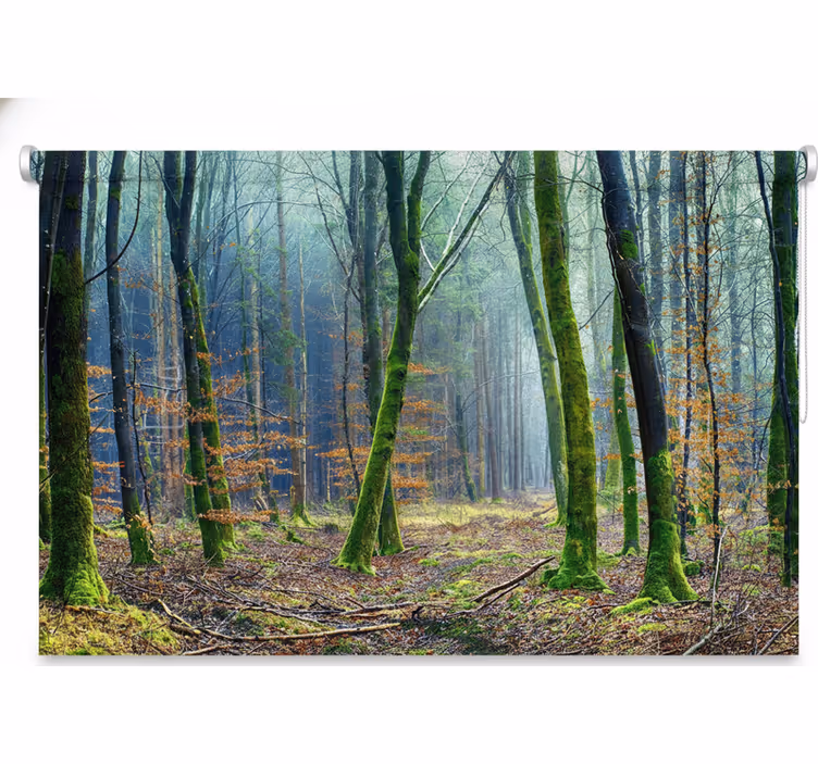 Store enrouleur arbre forêt brumeuse japandi - TenStickers