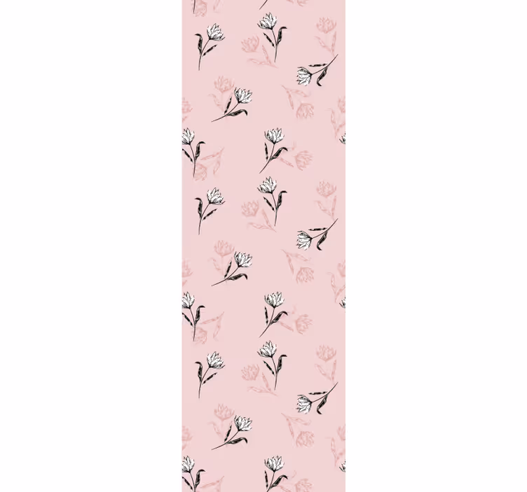 Store enrouleur bureau lys blancs sur fond rose - TenStickers