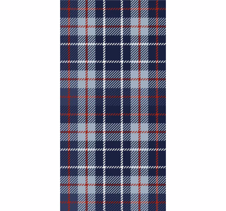 Store enrouleur bureau tartan bleu et rouge - TenStickers