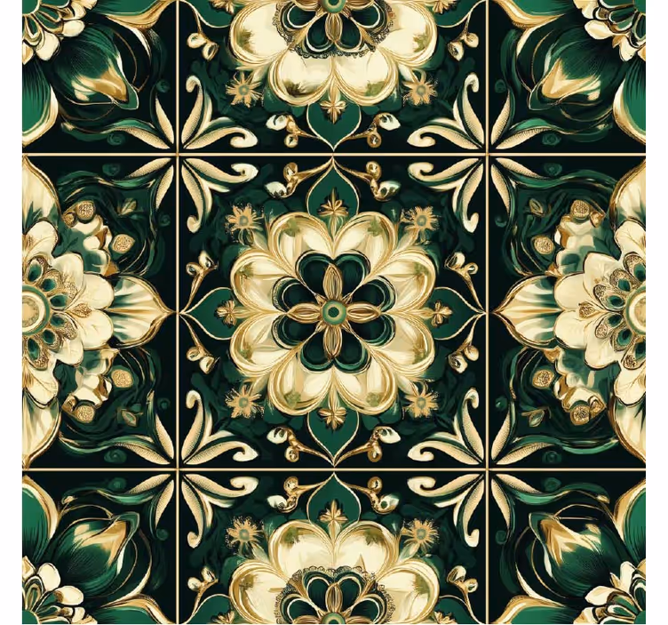 Store enrouleur cuisine carrelage mosaïque botanique - TenStickers