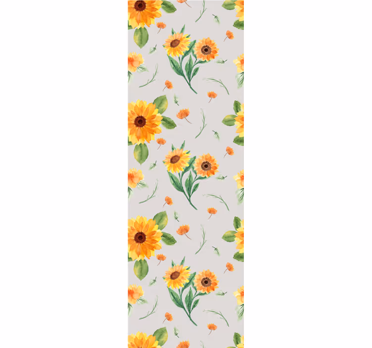 Store enrouleur cuisine motif fleurs aquarelle tournesol - TenStickers