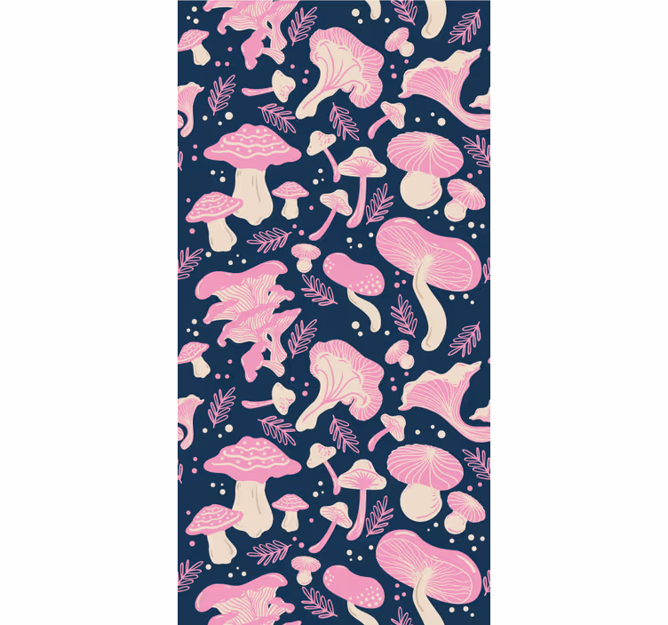 Store enrouleur cuisine motif champignons roses - TenStickers