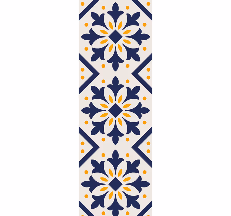Store enrouleur cuisine bleu avec carreaux jaunes - TenStickers