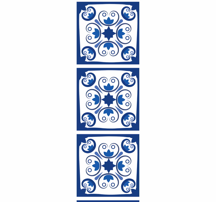 Store enrouleur cuisine carreaux portugais bleus - TenStickers