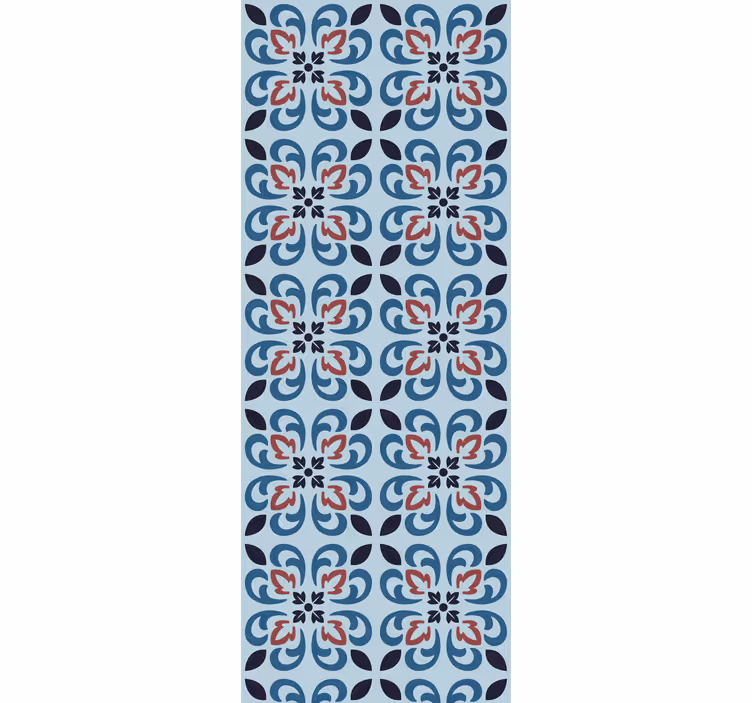 Store enrouleur cuisine carreau portugais bleu clair - TenStickers