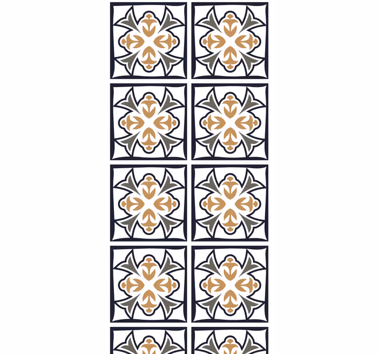 Store enrouleur cuisine carreaux portugais beige et noir - TenStickers