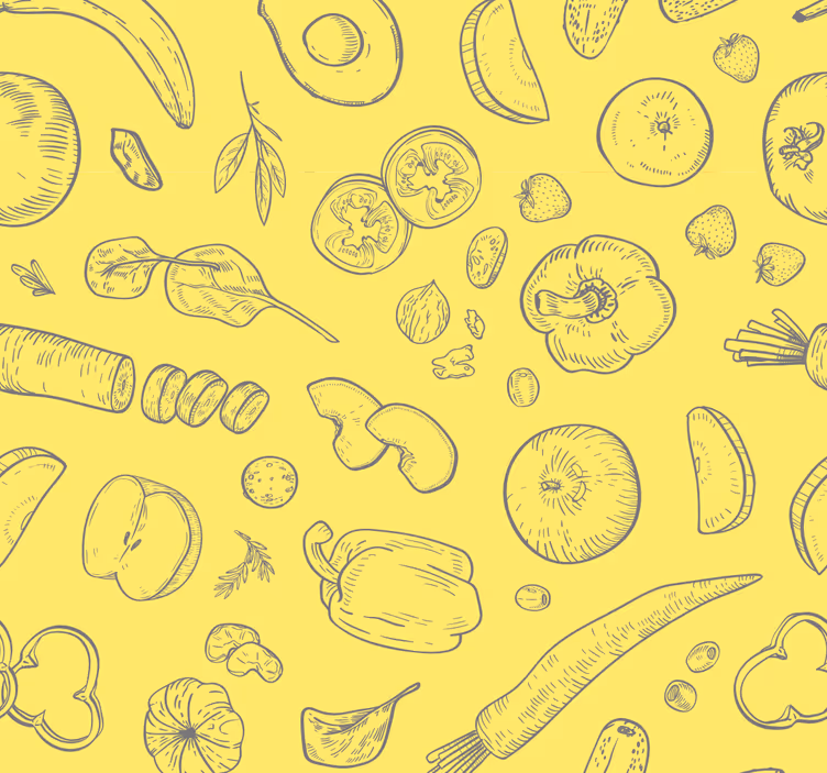 Store enrouleur cuisine fruits et légumes colorés - TenStickers