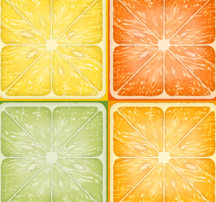 Store enrouleur cuisine texture agrumes colorée - TenStickers