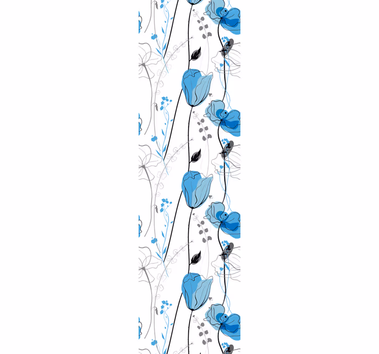 Store enrouleur cuisine fleurs de coquelicot scandinaves - TenStickers