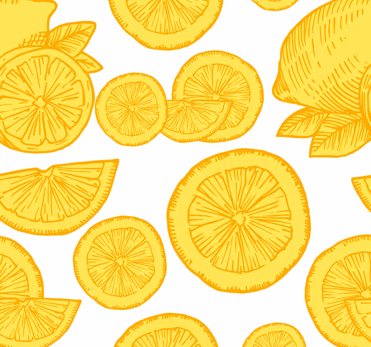 Store enrouleur cuisine croquis orange et citron - TenStickers