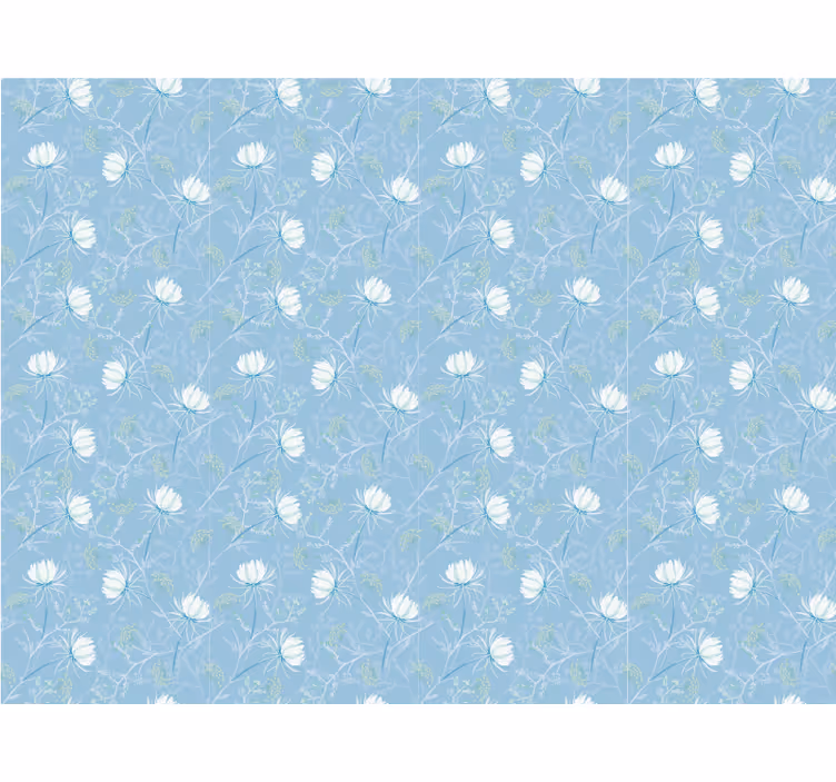 Store enrouleur salle à manger motif vintage bleu - TenStickers
