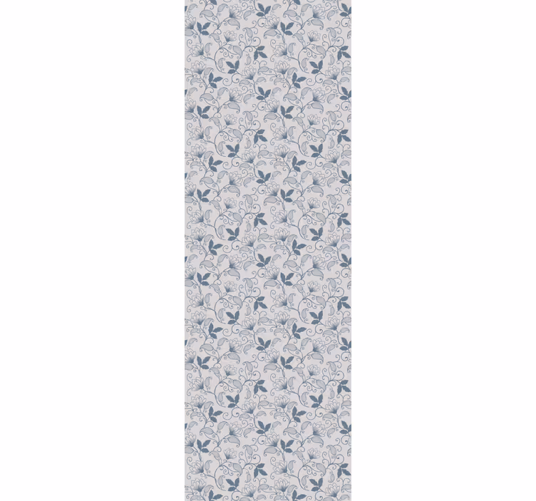 Store enrouleur salle à manger motif floral bleu hamptons - TenStickers