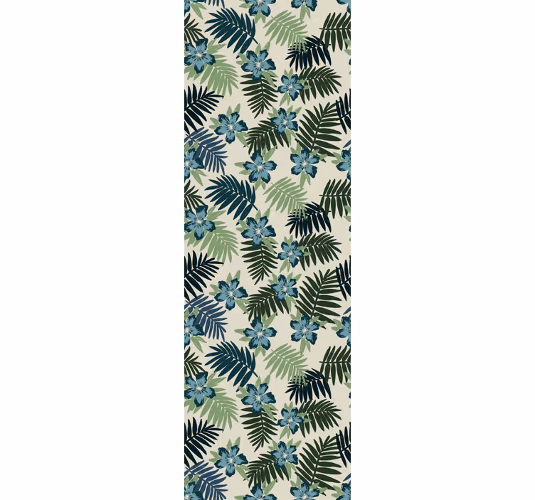 Store enrouleur salle à manger tropical vert et bleu - TenStickers