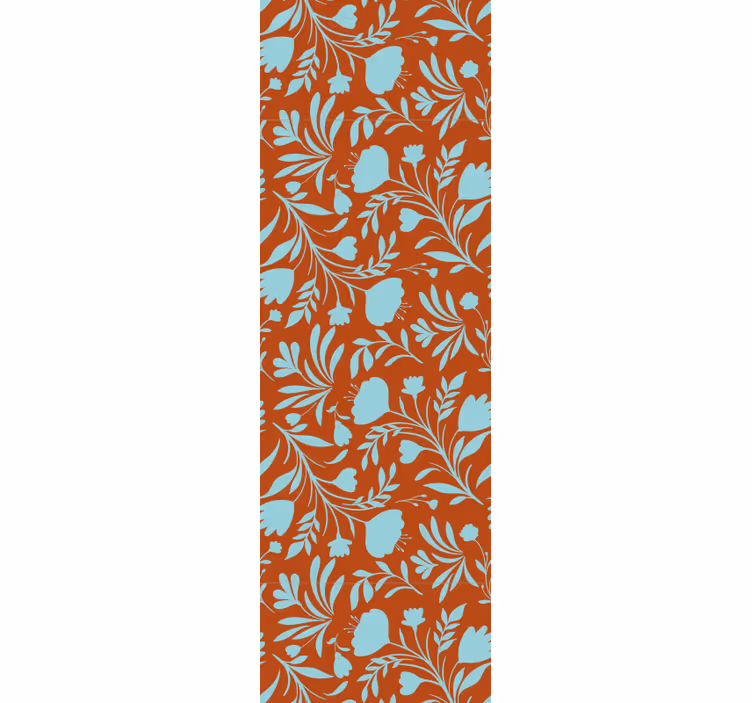Store enrouleur salle à manger fleurs bleues originales - TenStickers