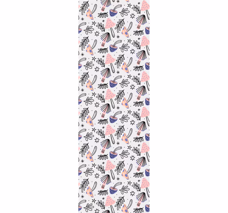 Store enrouleur salle à manger champignons et fleurs - TenStickers
