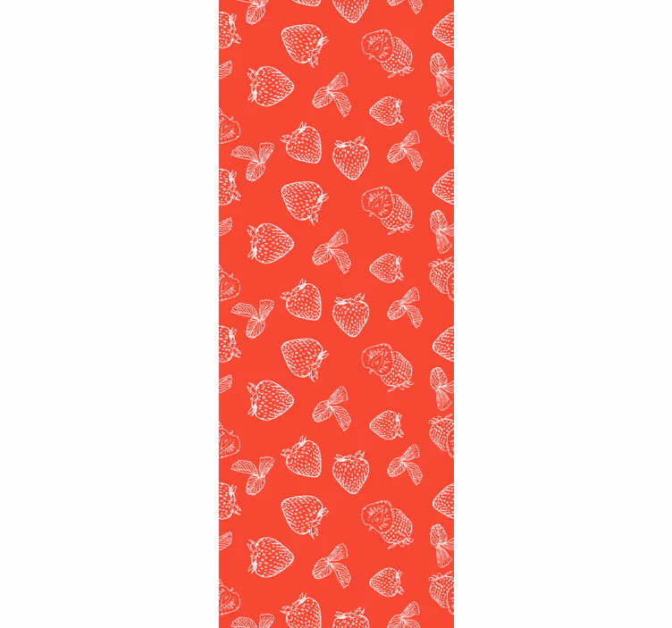 Store enrouleur salle à manger motif fraises doodle - TenStickers