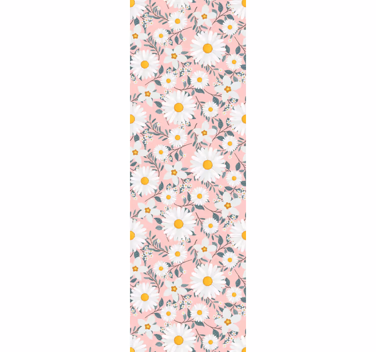 Store enrouleur salle à manger fleurs marguerites rose - TenStickers