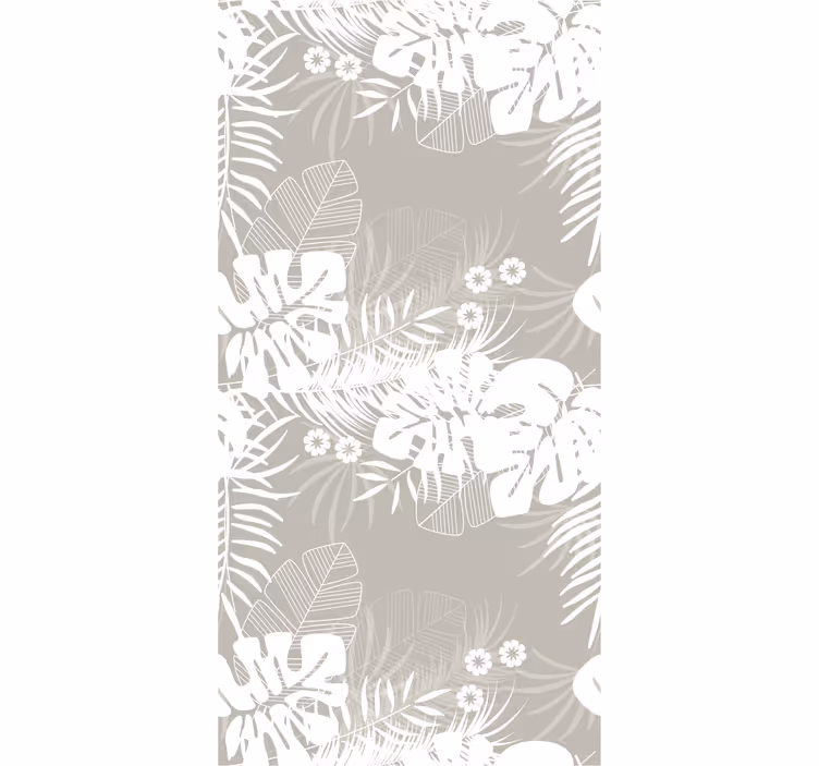 Store enrouleur salle à manger feuilles tropicales grises - TenStickers
